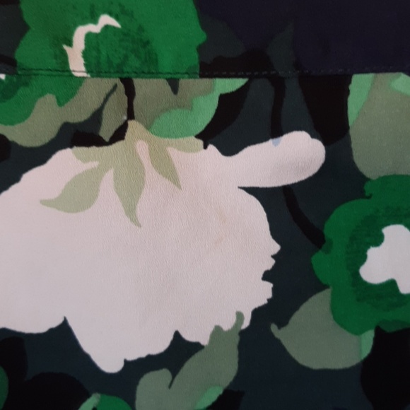 Merona Green Floral Blouse, size XS - Picture 4 of 6